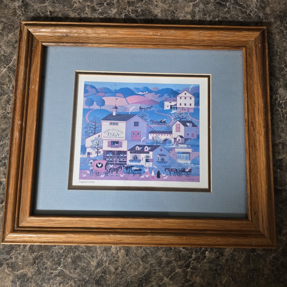 Charles Wysocki Virginia's Nest Farm Art Print Framed 14.5" x 12.5"